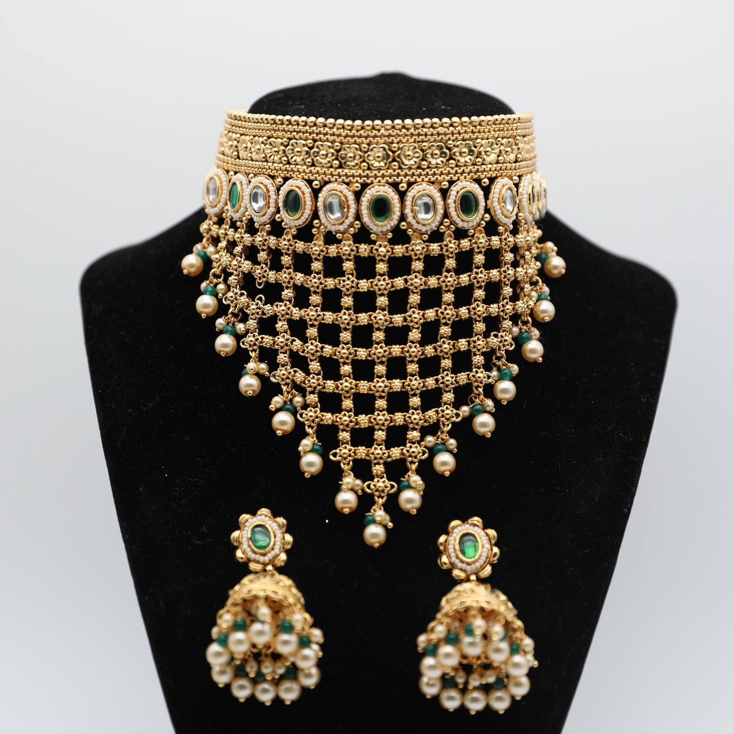 β¨ Gold-Plated Necklace Set β Main Necklace & Earrings (Multi Colors)