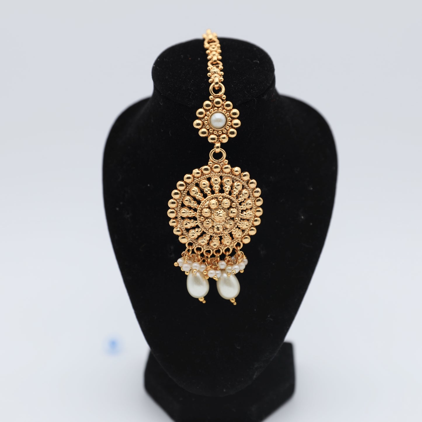 Gold Plated Set with White Pearls/Bead – Pure Gold Finish 🪙🤍✨