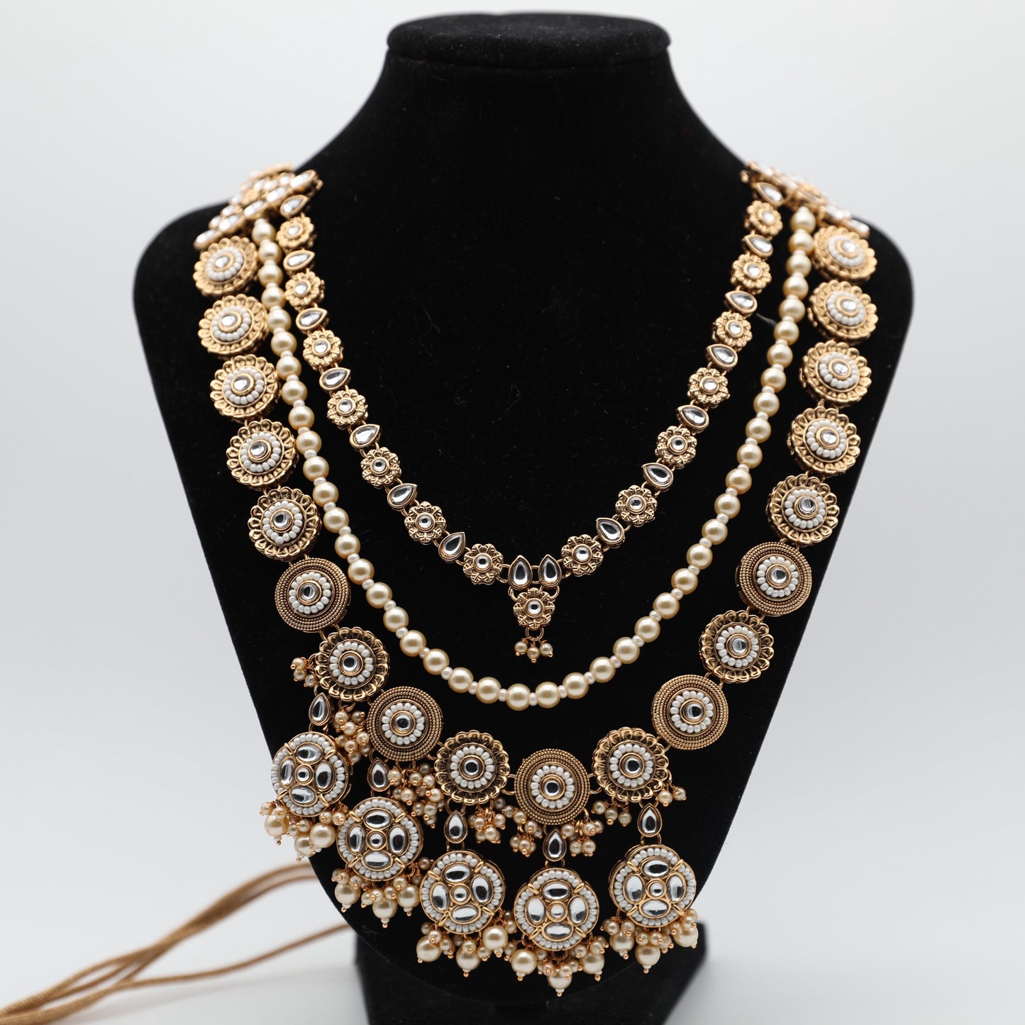 👑 Bridal Maroon Red Rajwadi Set – Necklace, Rajwadi Long Haar, Earrings with Sahara, Tikka, Sheesh Patti, Nath & Handpiece